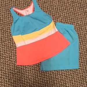 Work out set. Small shorts/medium top